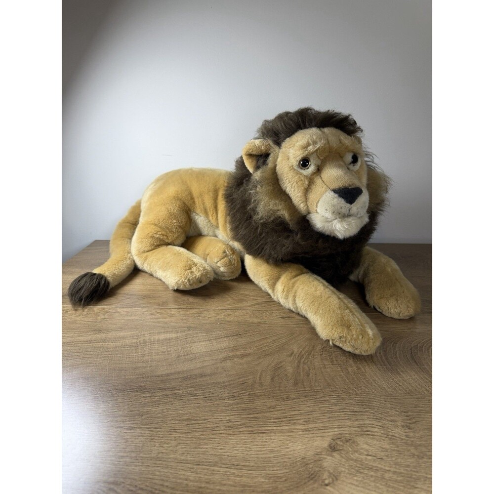 Realistic Venturelli Lelly National Geographic King Lion Plush Toy 22" Long
